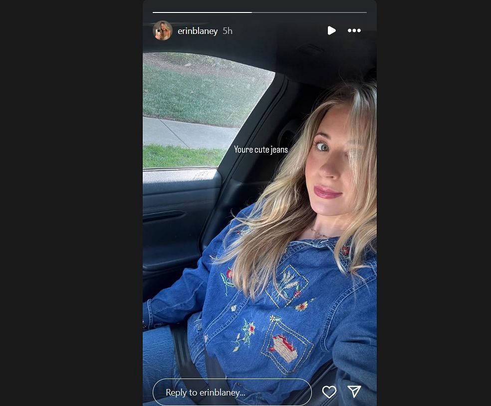 Ryan Blaney's sister, Erin Blaney's Instagram story. Source: @erinblaney via Instagram